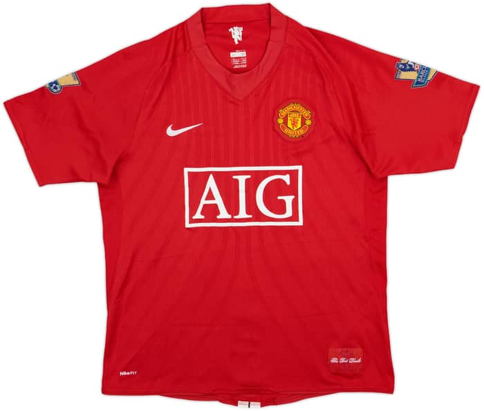 2007-09 Manchester United Home Shirt Ferdinand #5 - 7/10 - (M)