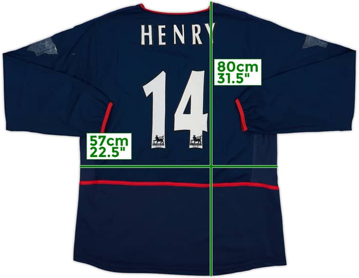 2002-04 Arsenal Away L/S Shirt Henry #14 - 5/10 - (L)