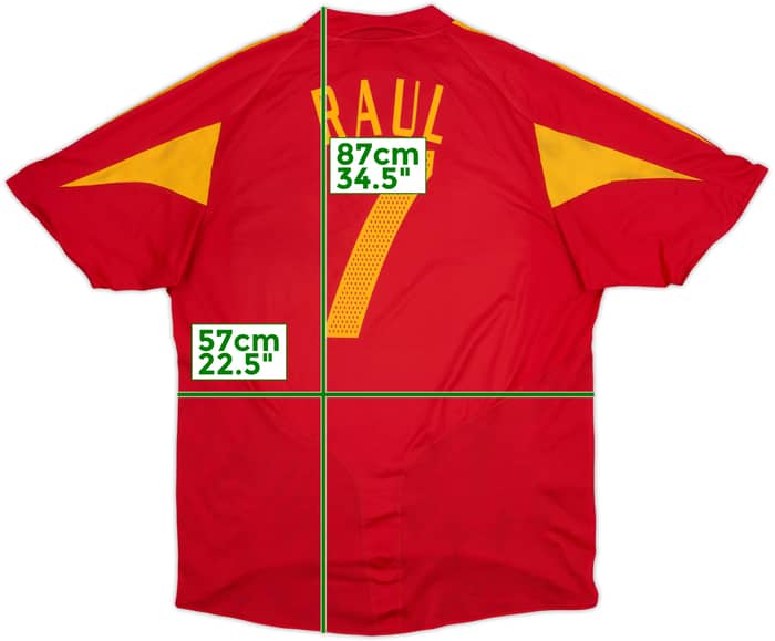 2004-06 Spain Home Shirt Raul #7 - 8/10 - (XL)