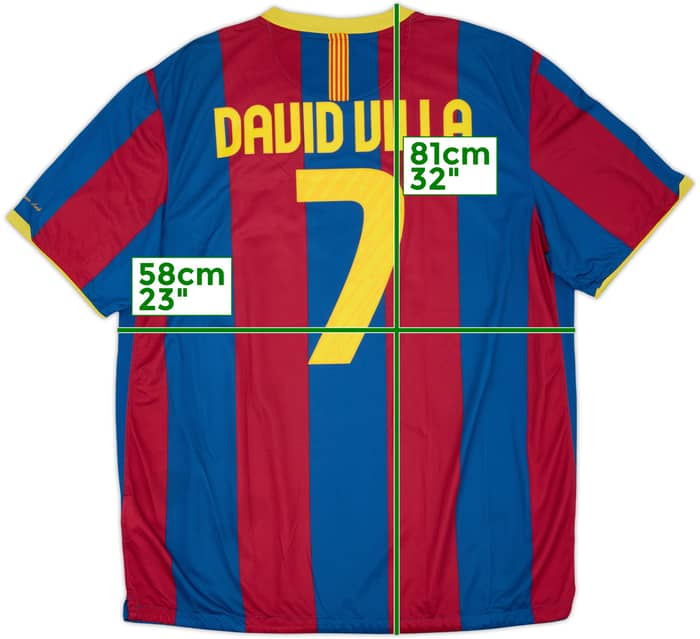 2010-11 Barcelona Home Shirt David Villa #7 - 8/10 - (XXL)
