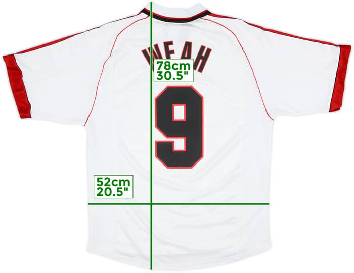 1998-99 AC Milan Away Shirt Weah #9 - 8/10 - (L)