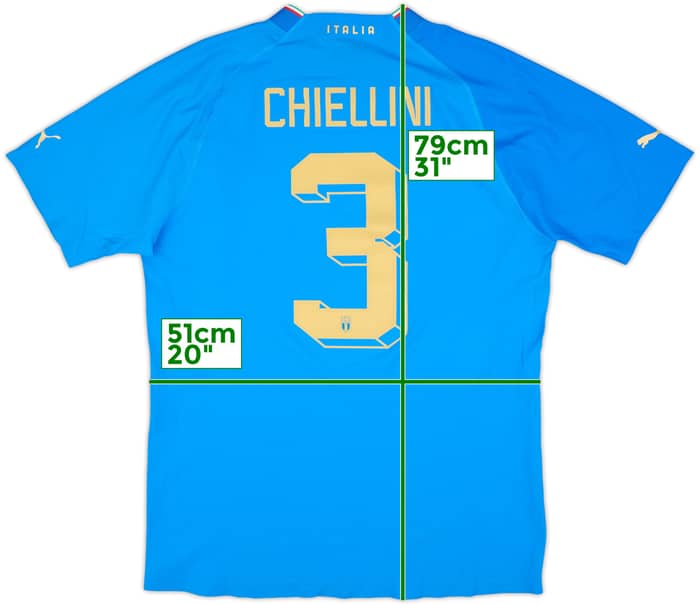 2022-23 Italy Authentic Home Shirt Chiellini #3 - 10/10 - (XL)