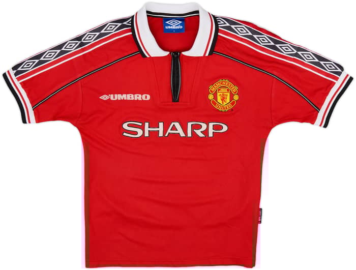 1998-00 Manchester United Home Shirt Cole #9 - 7/10 - (Y)
