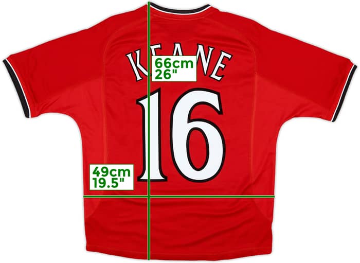 2000-02 Manchester United Home Shirt Keane #16 - 8/10 - (Y)