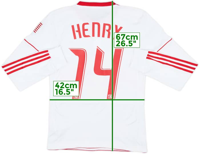 2010 New York Red Bulls Authentic Home L/S Shirt Henry #14 - 6/10 - (S)