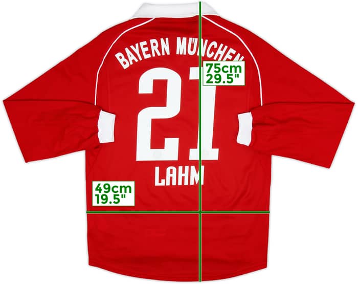 2005-06 Bayern Munich Home L/S Shirt Lahm #21 - 10/10 - (S)
