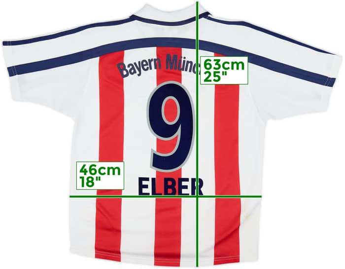 2000-01 Bayern Munich Away Shirt Elber #9 - 6/10 - (Y)