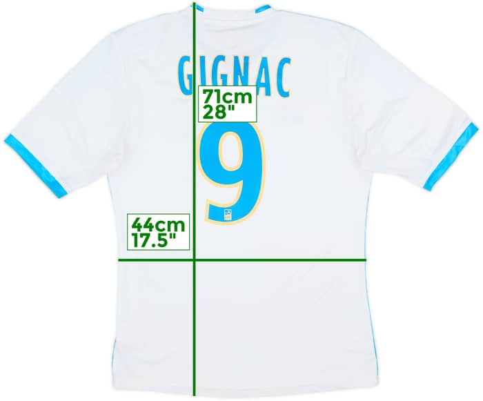 2013-14 Olympique Marseille Home Shirt Gignac #9 - 8/10 - (S)
