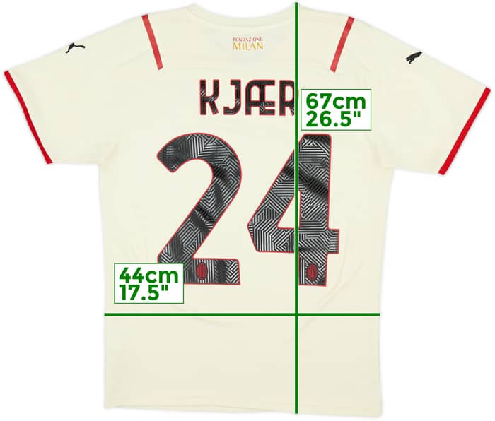2021-22 AC Milan Away Shirt Kjaer #24 - 9/10 - (S)