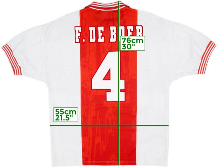 1996-97 Ajax Home Shirt F. De Boer #4 - 9/10 - (L)