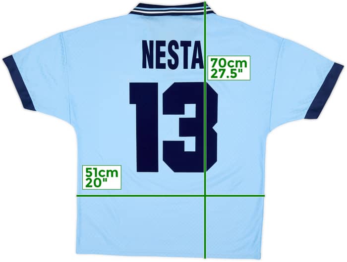 1995-96 Lazio Home Shirt Nesta #13 - 8/10 - (M)