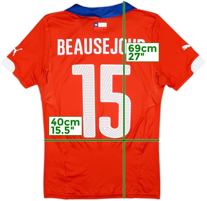 2014-15 Chile Home Shirt Beausejour #15 - 7/10 - (S)