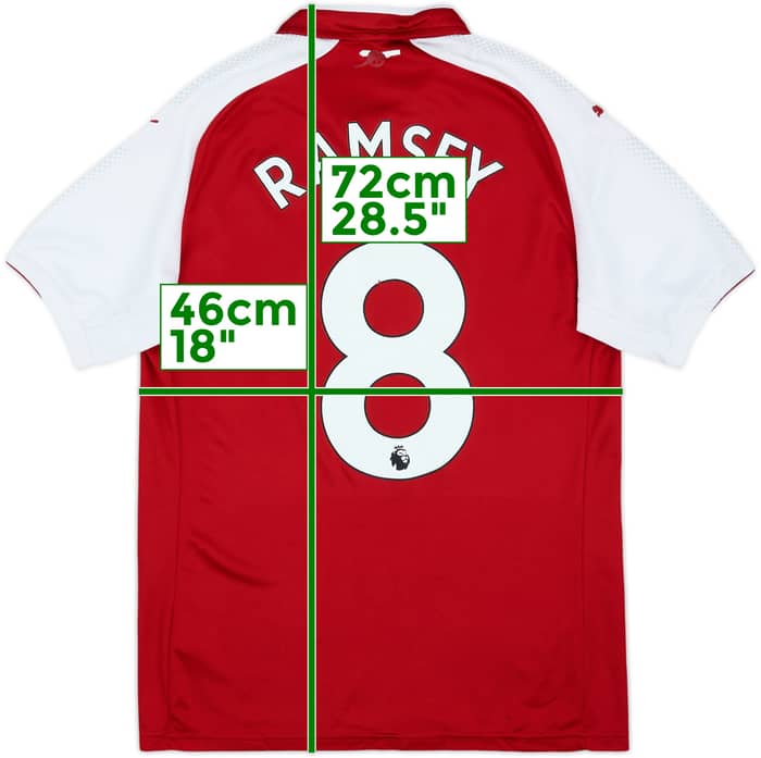 2017-18 Arsenal Home Shirt Ramsey #8 - 6/10 - (S)