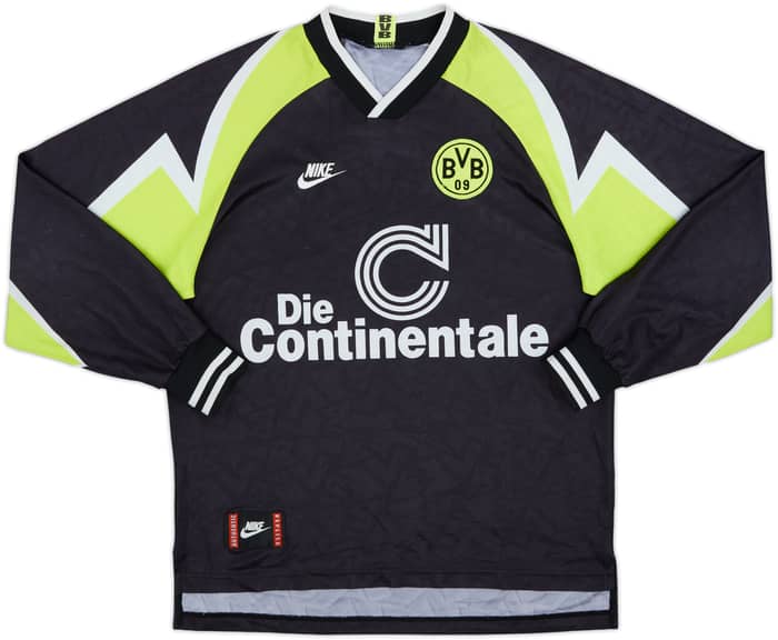 1995-96 Borussia Dortmund Away L/S Shirt - 8/10 - (XL.Boys)