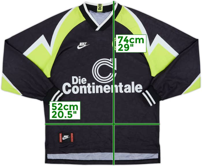 1995-96 Borussia Dortmund Away L/S Shirt - 8/10 - (XL.Boys)