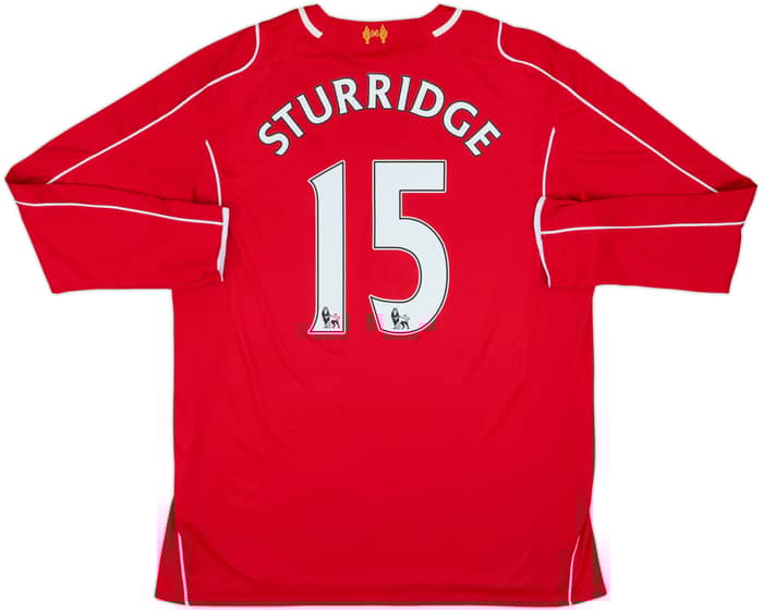 2014-15 Liverpool Home L/S Shirt Sturridge #15 - 7/10 - (XL)