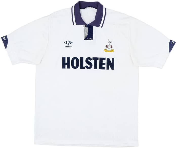 1991-93 Tottenham Home Shirt #8 (Gascoigne) - 8/10 - (L)