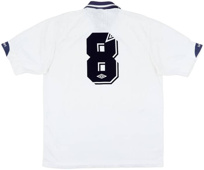 1991-93 Tottenham Home Shirt #8 (Gascoigne) - 8/10 - (L)