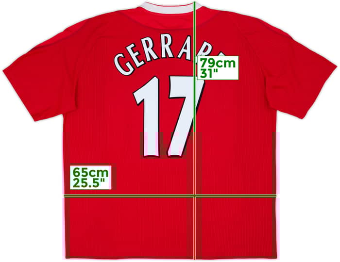 2002-04 Liverpool Home Shirt Gerrard #17 - 9/10 - (XXL)