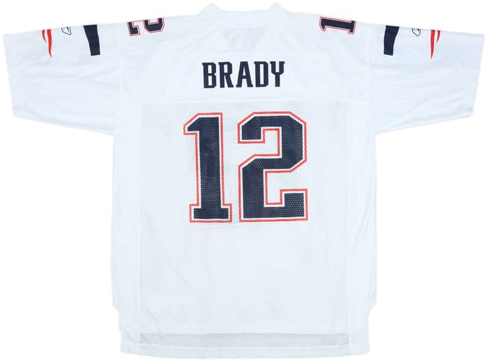 2005-06 New England Patriots Brady #12 Reebok On Field Away Jersey - 9/10 - (XL)