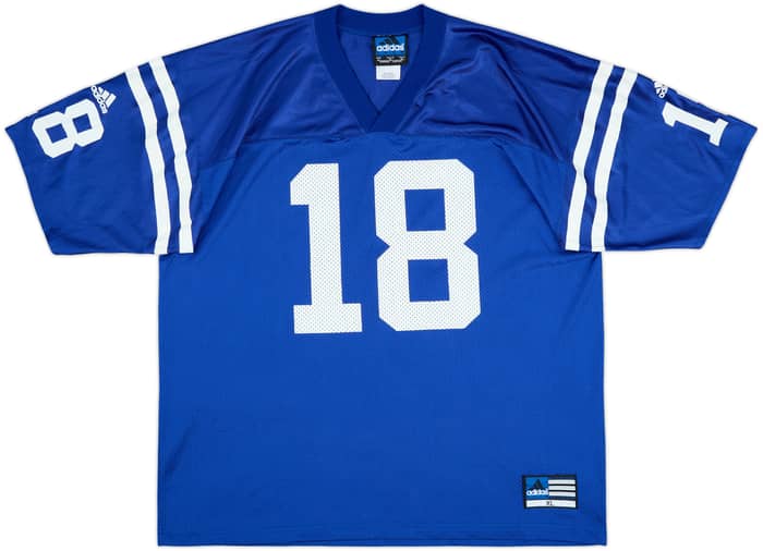 1998-00 Indianapolis Colts Manning #18 adidas Home Jersey - 7/10 - (XL)