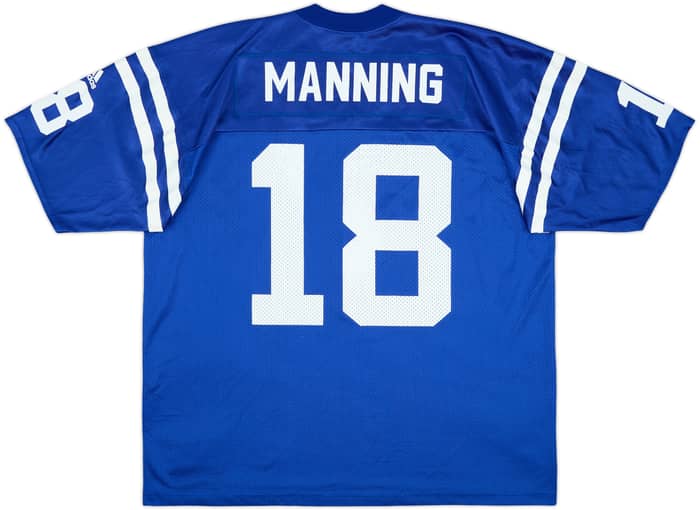 1998-00 Indianapolis Colts Manning #18 adidas Home Jersey - 7/10 - (XL)