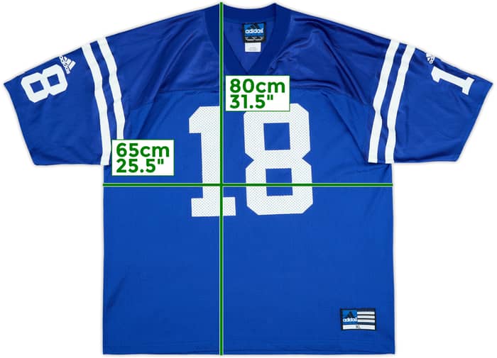 1998-00 Indianapolis Colts Manning #18 adidas Home Jersey - 7/10 - (XL)