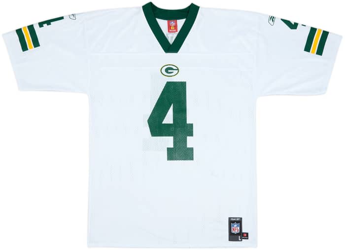 2007 Green Bay Packers Favre #4 Reebok Replica Away Jersey - 9/10 - (L)