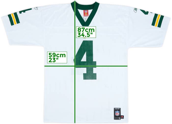 2007 Green Bay Packers Favre #4 Reebok Replica Away Jersey - 9/10 - (L)