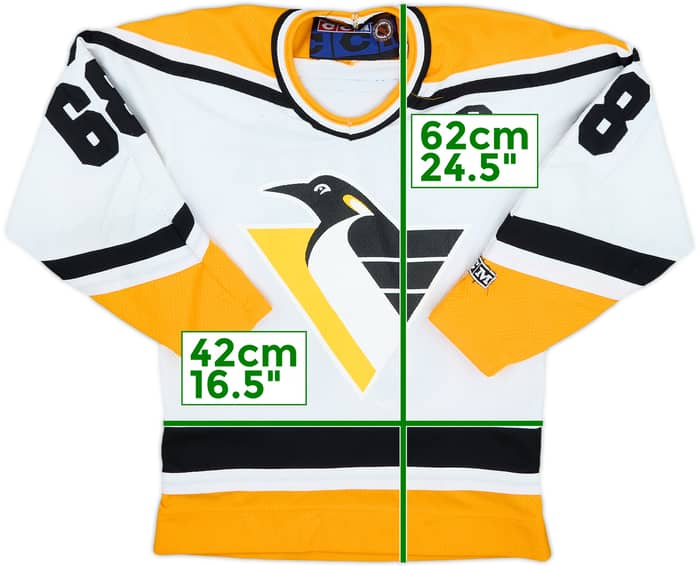 1998-00 Pittsburgh Penguins Jagr #68 CCM Replica Home Jersey - 7/10 - (M.Boys)