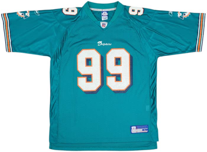2002-04 Miami Dolphins Taylor #99 Reebok On Field Home Jersey - 8/10 - (L)