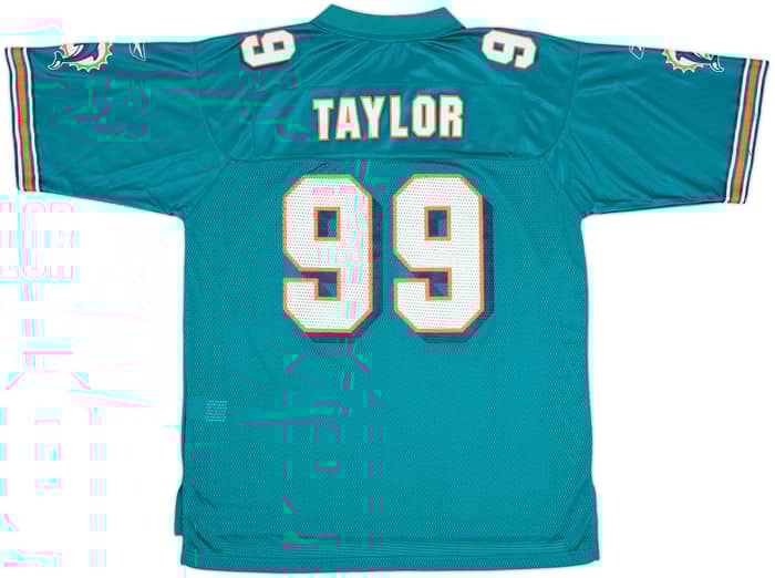 2002-04 Miami Dolphins Taylor #99 Reebok On Field Home Jersey - 8/10 - (L)