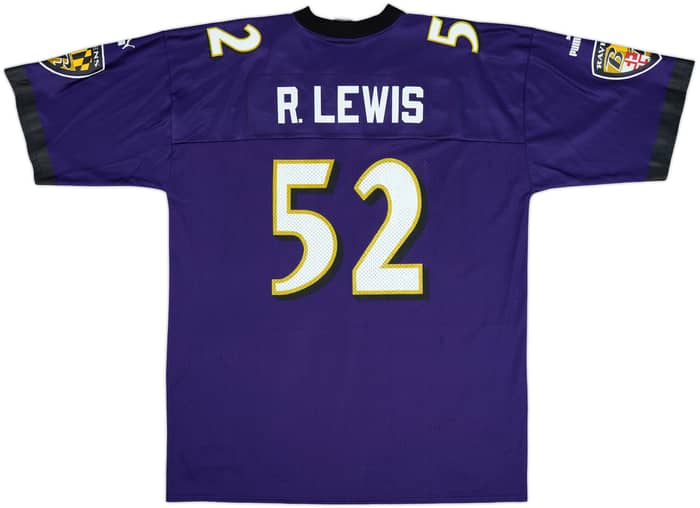 1999-01 Baltimore Ravens R.Lewis #52 Puma Home Jersey - 8/10 - (XL)