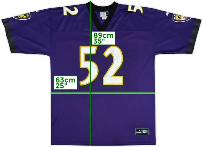 1999-01 Baltimore Ravens R.Lewis #52 Puma Home Jersey - 8/10 - (XL)
