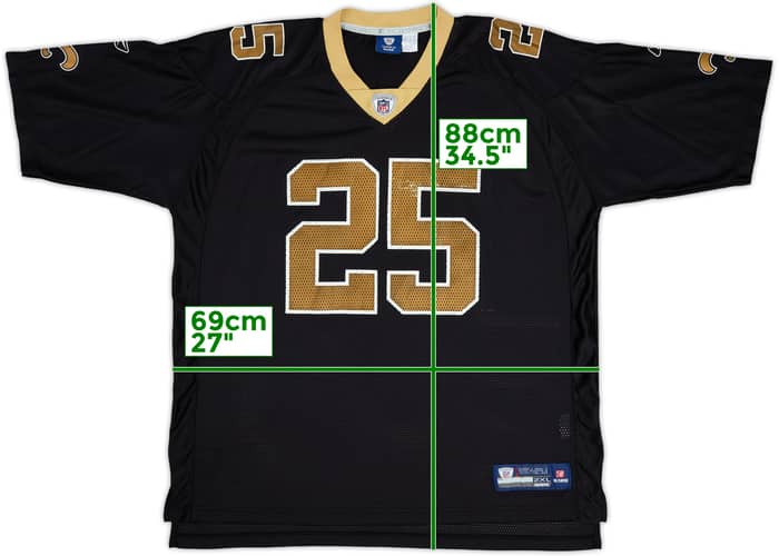 2008-10 New Orleans Saints Bush #25 Reebok On Field Home Jersey - 7/10 - (XXL)