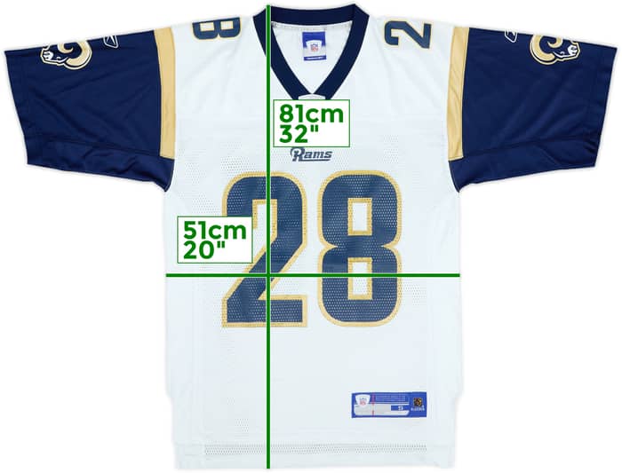 2005-06 St. Louis Rams Faulk #28 Reebok On Field Away Jersey - 8/10 - (S)