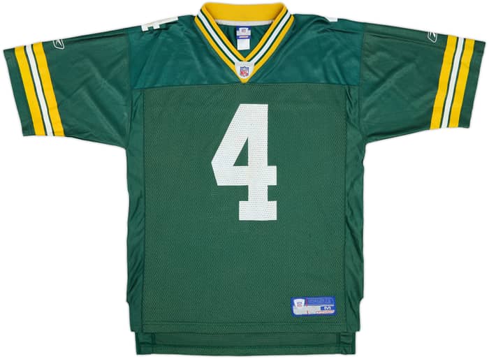 2002-04 Green Bay Packers Favre #4 Reebok On Field Home Jersey - 5/10 - (M)