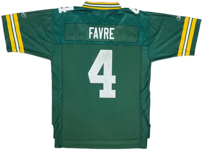 2002-04 Green Bay Packers Favre #4 Reebok On Field Home Jersey - 5/10 - (M)