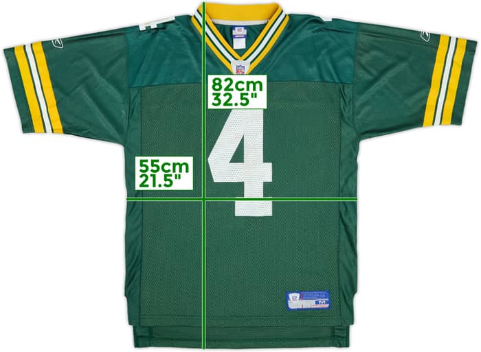 2002-04 Green Bay Packers Favre #4 Reebok On Field Home Jersey - 5/10 - (M)