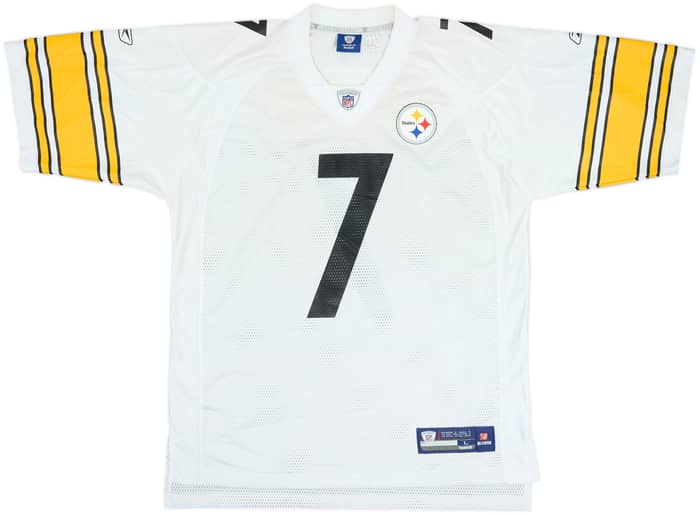 2008-11 Pittsburgh Steelers Roethlisberger #7 Reebok On Field Away Jersey - 8/10 - (L)