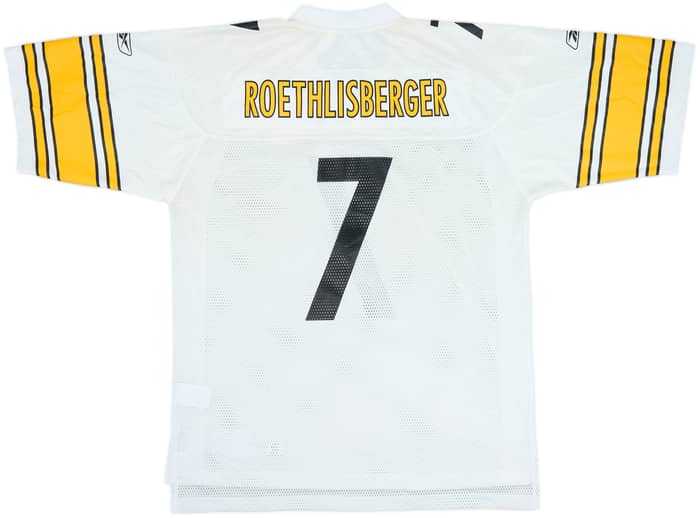 2008-11 Pittsburgh Steelers Roethlisberger #7 Reebok On Field Away Jersey - 8/10 - (L)