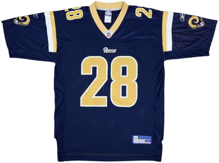 2005-06 St. Louis Rams Faulk #28 Reebok On Field Home Jersey - 9/10 - (L)