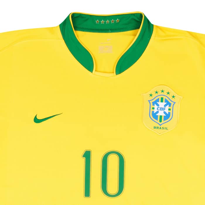 2006-08 Brazil Home Shirt Ronaldinho #10 (Excellent - 8/10)