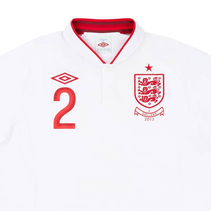 2012 England Match Issue Home Shirt Richards #2 (v Holland)