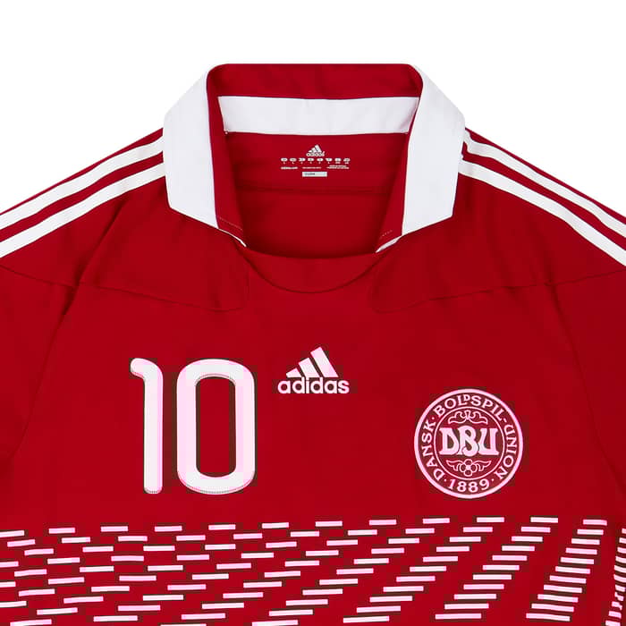 2010-11 Denmark Match Issue Home Shirt #10 (Rommedahl)