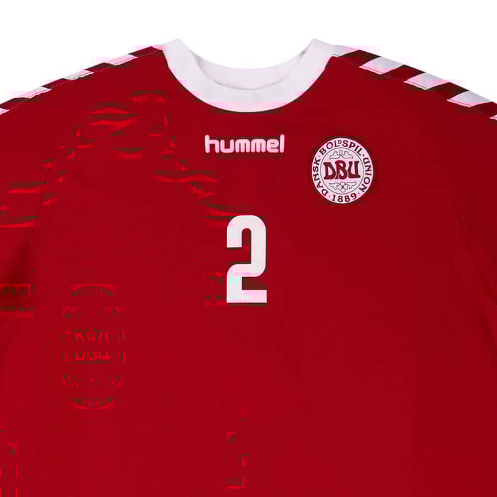 2003 Denmark Match Issue Home Shirt #2 (Wieghorst)