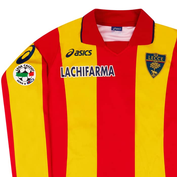 2009-10 Lecce Match Issue Home L/S Shirt Defemdi #34