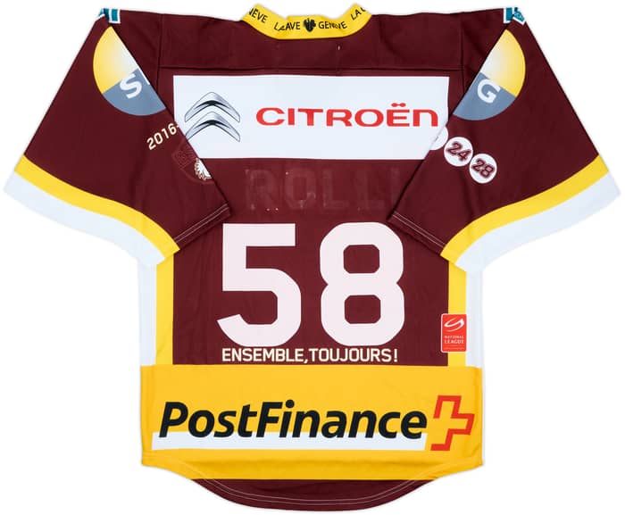 2016-17 Geneve-Servette HC Rolli #58 Home Jersey - 6/10 - (L)
