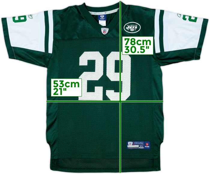 2008-09 New York Jets L.Washington #29 Reebok On Field Home Jersey - 9/10 - (XL.Boys)