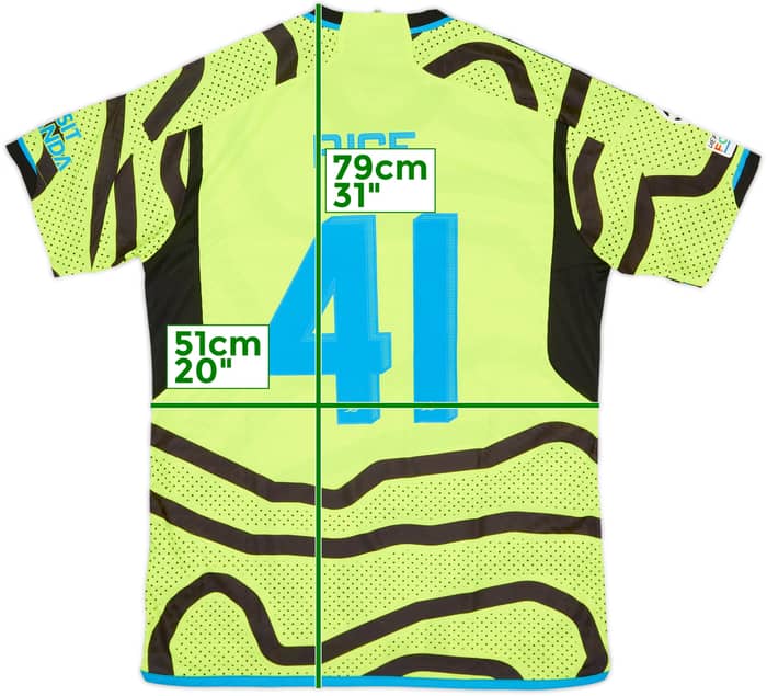 2023-24 Arsenal Authentic Away Shirt Rice #41 (L)